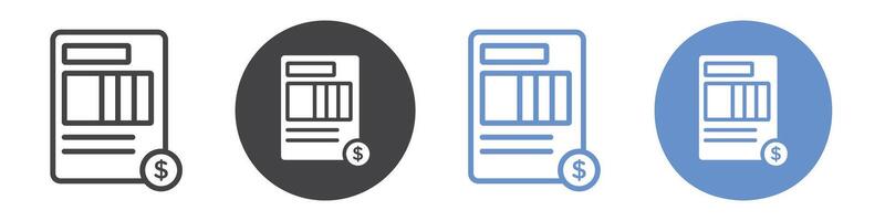 invoice icon flat line symbol set. vector