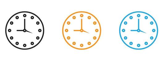 Time icon Thin line illustration set vector