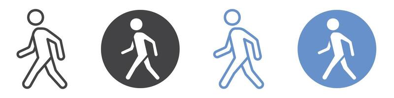 Walk icon flat line symbol set. vector