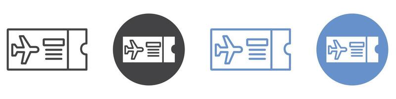 Flight tickets icon flat line symbol set. vector