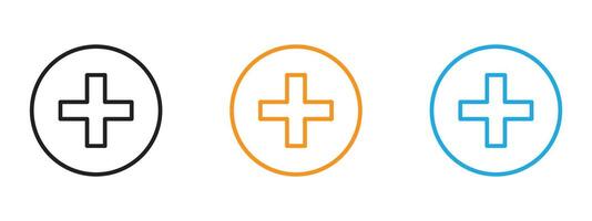 Add icon Thin line illustration set vector