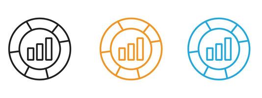 Donut chart icon Thin line illustration set vector