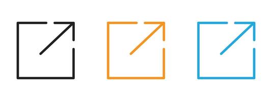 External link icon Thin line illustration set vector