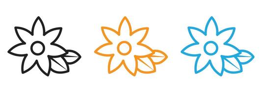 Jasmine icon Thin line illustration set vector