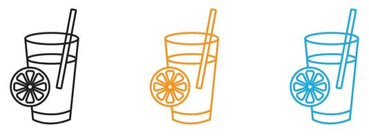 Lemonade icon Thin line illustration set vector