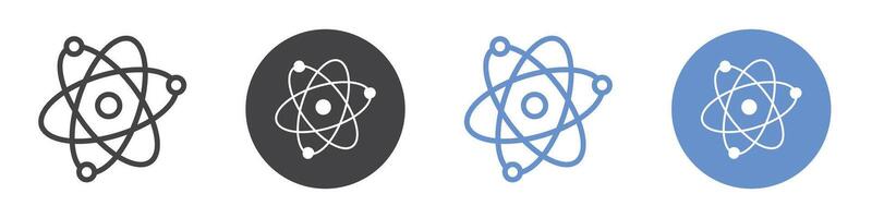 Atom Icon flat line symbol set. vector
