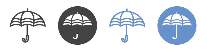 Umbrella icon flat line symbol set. vector