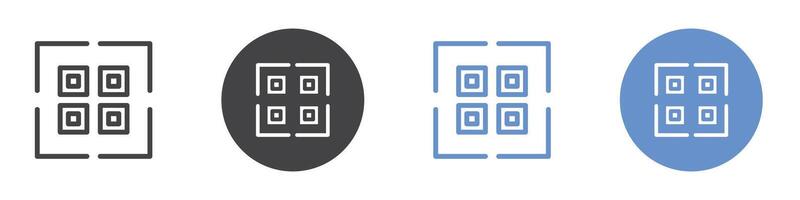 Qr code icon flat line symbol set. vector