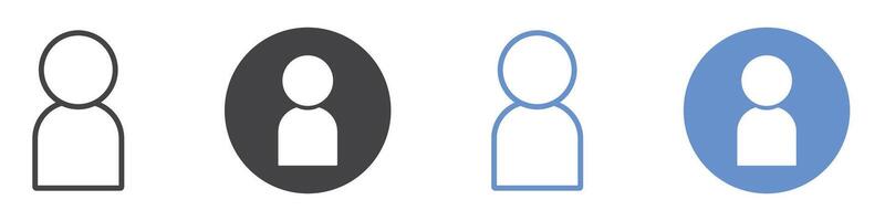 User icon flat line symbol set. vector