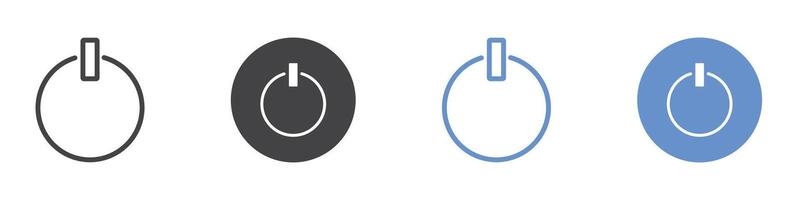 Power button icon flat line symbol set. vector