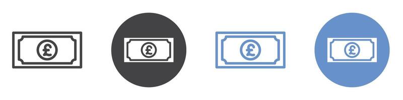 Pound Icon flat line symbol set. vector
