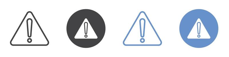 Warning Icon flat line symbol set. vector