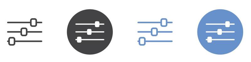 Settings sliders icon flat line symbol set. vector