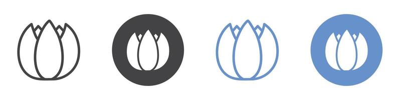 Tulip icon flat line symbol set. vector