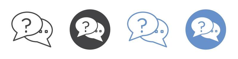 Question icon flat line symbol set. vector