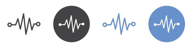 Pulse icon flat line symbol set. vector