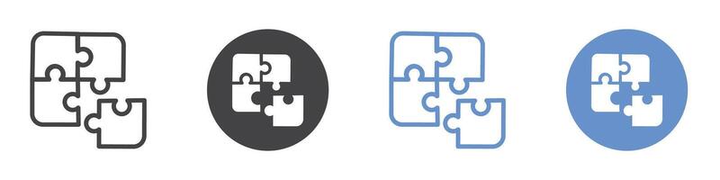 Puzzle Piece Icon flat line symbol set. vector