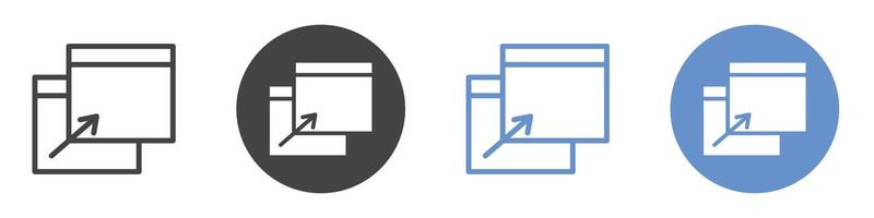 Pop up icon flat line symbol set. vector
