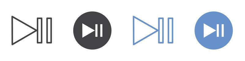 Play pause icon flat line symbol set. vector