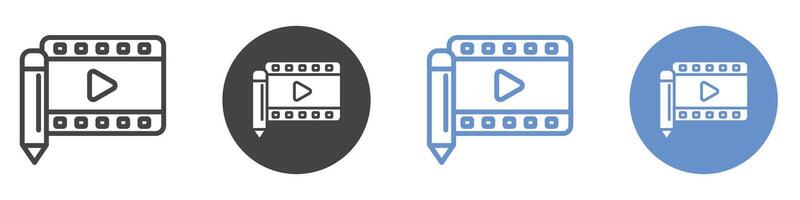 editing icon flat line symbol set. vector
