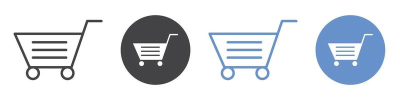 Shopping icon flat line symbol set. vector