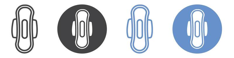 Sanitary pad icon flat line symbol set. vector