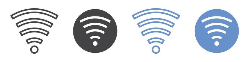 Wifi Signal icon flat line symbol set. vector