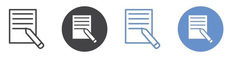 Writing icon flat line symbol set. vector
