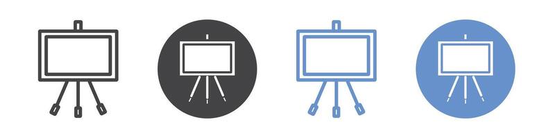 Presentation board icon flat line symbol set. vector