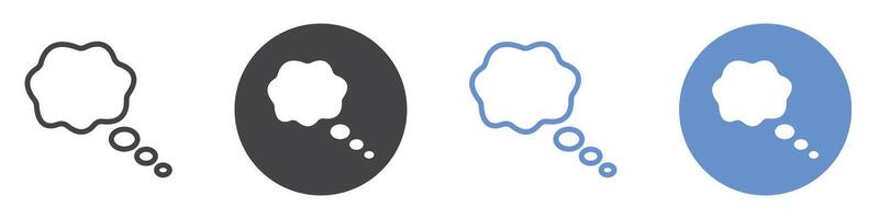 Think bubble icon flat line symbol set. vector
