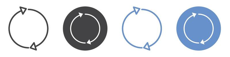 Repeat icon flat line symbol set. vector