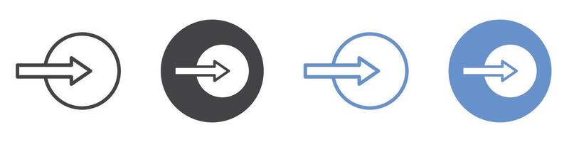 Log in icon flat line symbol set. vector
