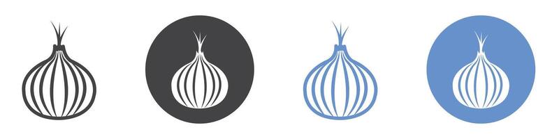Onion icon flat line symbol set. vector