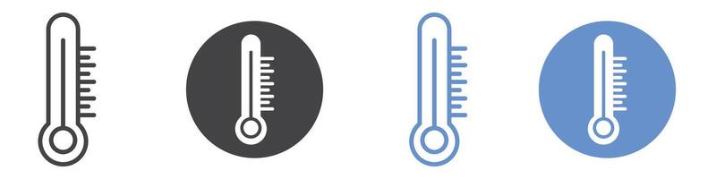 Temperature icon flat line symbol set. vector