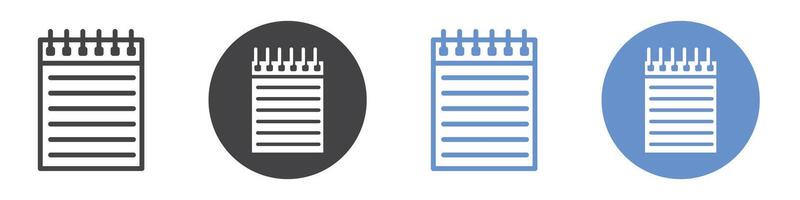Notepad icon flat line symbol set. vector