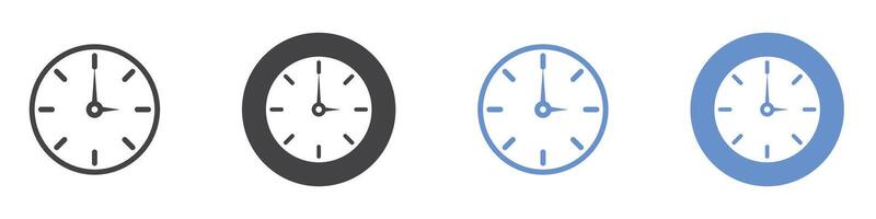 Time icon flat line symbol set. vector