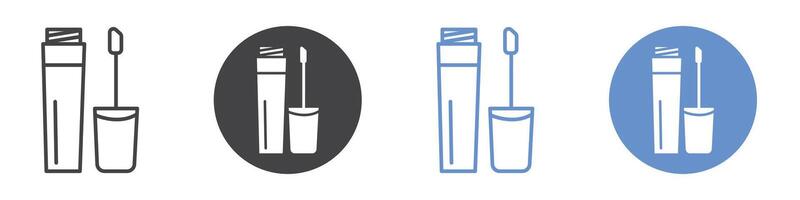 Lip gloss icon flat line symbol set. vector