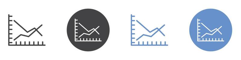 Line Chart Icon flat line symbol set. vector