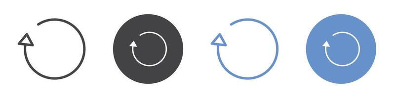 Reload button icon flat line symbol set. vector