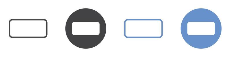 Rectangle icon flat line symbol set. vector