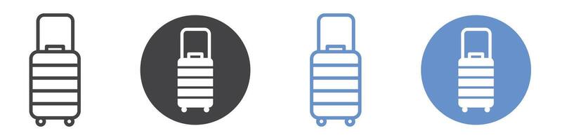 Suitcase icon flat line symbol set. vector