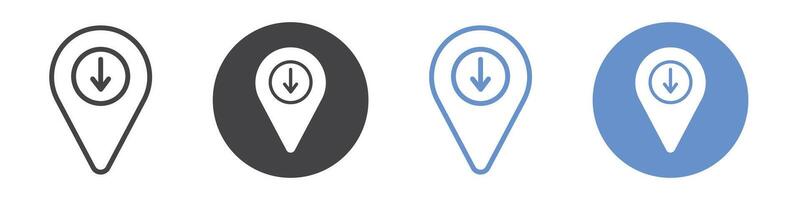 Map Marker icon flat line symbol set. vector