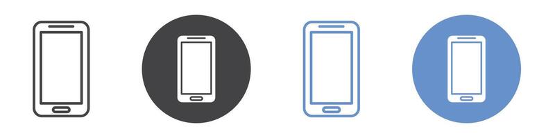 Smartphone icon flat line symbol set. vector