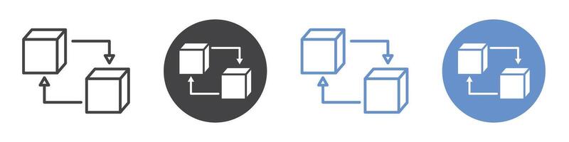 Replace icon flat line symbol set. vector