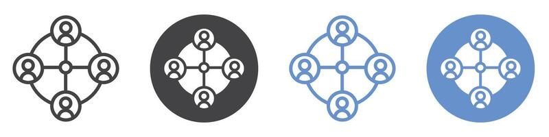 Stakeholders icon flat line symbol set. vector