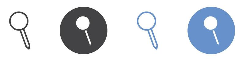 Thumbtack icon flat line symbol set. vector