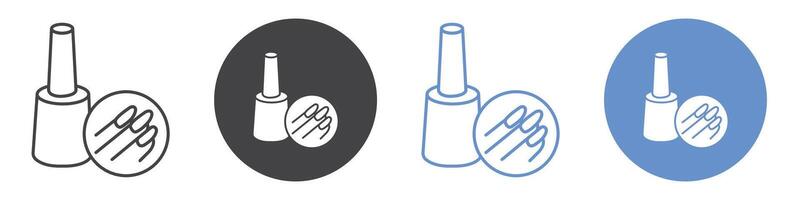 Manicure icon flat line symbol set. vector