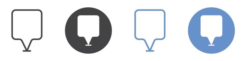 Map marker icon flat line symbol set. vector
