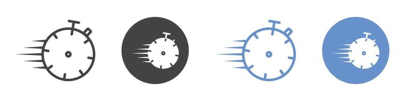 Time fast icon flat line symbol set. vector