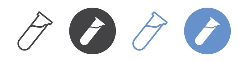 Test tube icon flat line symbol set. vector